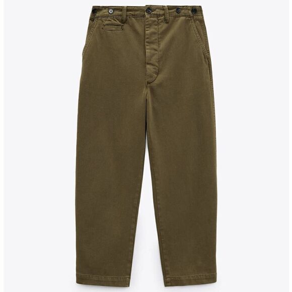 ZARA Cotton Pants Cargo Style Pockets - Picture 7 of 9
